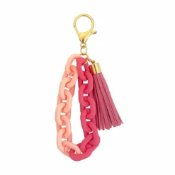 Blue Moon Studio™ Pink Chain Link Bag Charm with Tassel