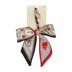 Blue Moon Studio™ Red Hearts & Bees Print Bow Bag Charm
