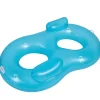 74" Blue Mosaic Inflatable Duo Water Lounger