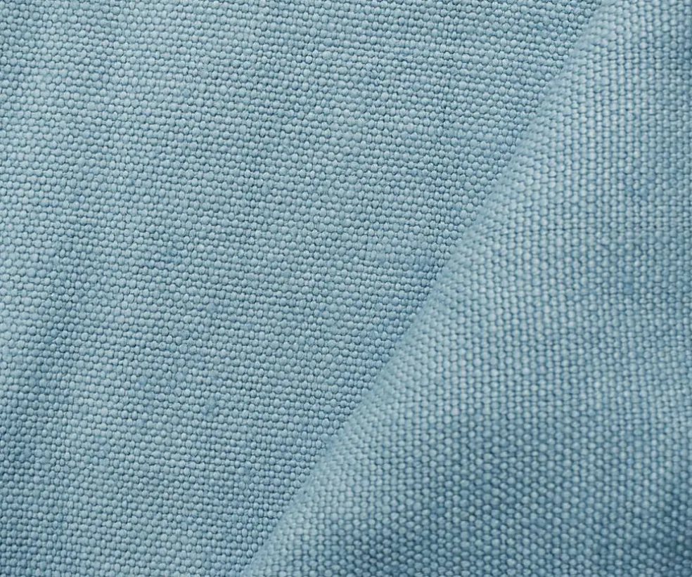 Blue Moygashel Washed Irish Linen Solid Home Decorating Woven Fabric By the Yard