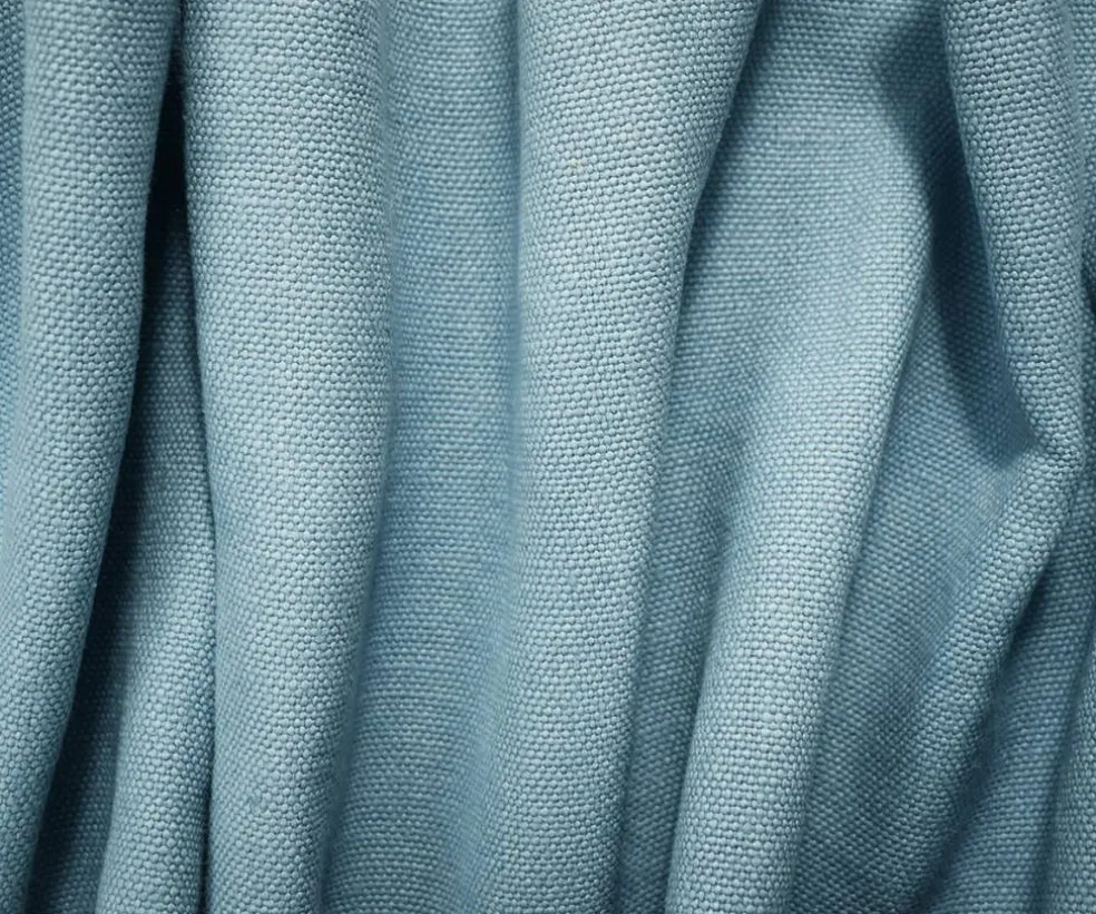 Blue Moygashel Washed Irish Linen Solid Home Decorating Woven Fabric By the Yard