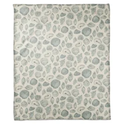 Blue Multicolor Shell Coral Fleece Blanket