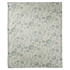 Blue Multicolor Shell Coral Fleece Blanket