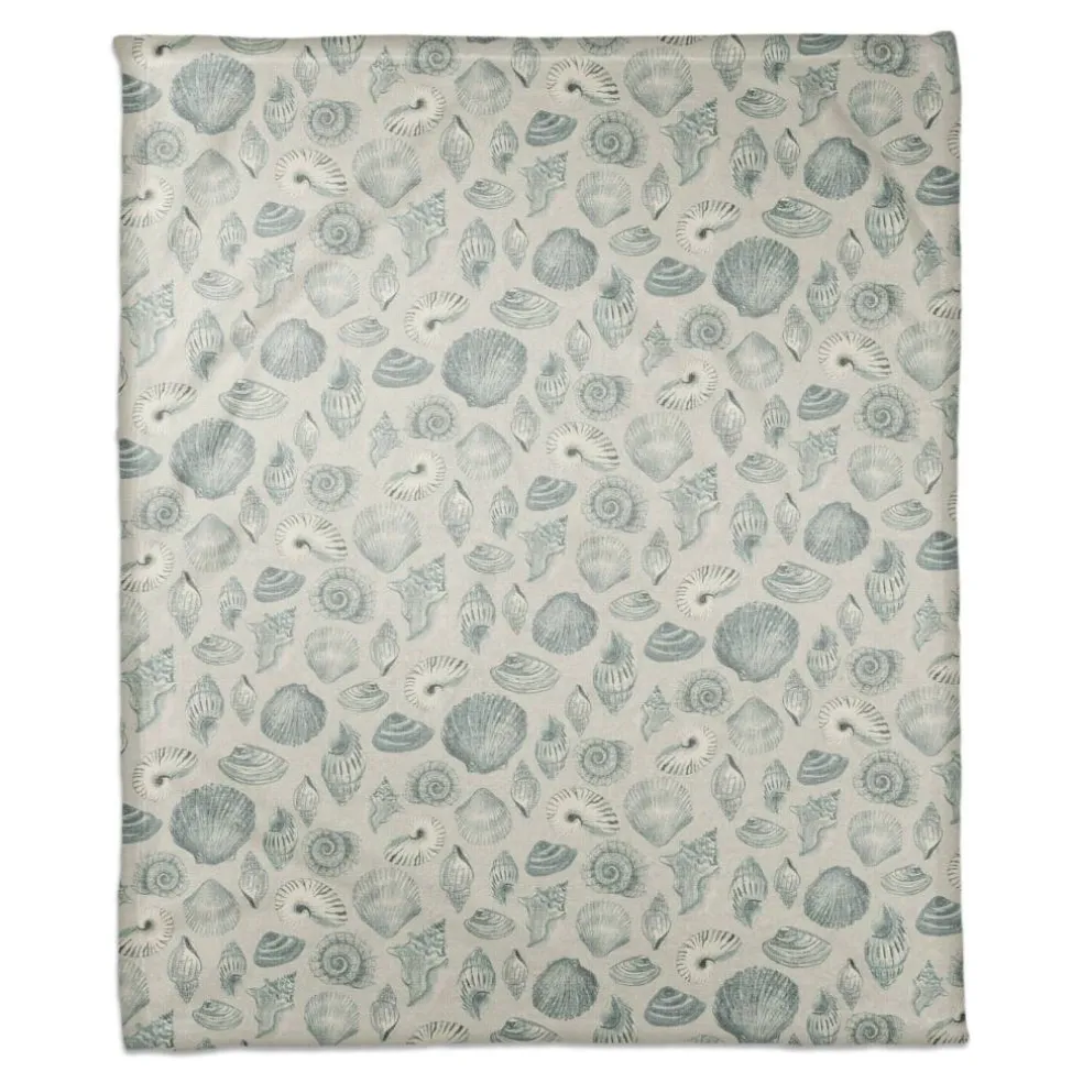 Blue Multicolor Shell Coral Fleece Blanket