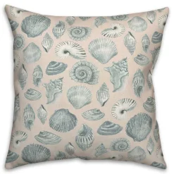 Blue Multicolor Shell Throw Pillow
