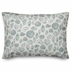 Blue Multicolor Shell Throw Pillow