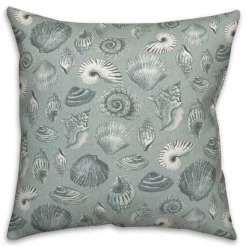 Blue Multicolor Shell Throw Pillow