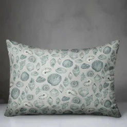 Blue Multicolor Shell Throw Pillow