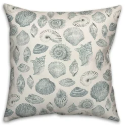 Blue Multicolor Shell Throw Pillow