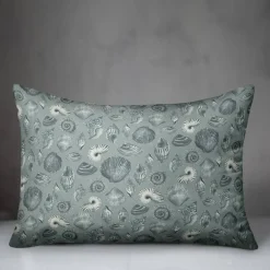 Blue Multicolor Shell Throw Pillow