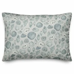 Blue Multicolor Shell Throw Pillow