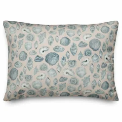 Blue Multicolor Shell Throw Pillow