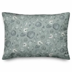 Blue Multicolor Shell Throw Pillow