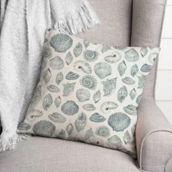 Blue Multicolor Shell Throw Pillow