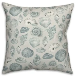 Blue Multicolor Shell Throw Pillow