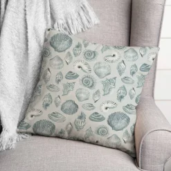 Blue Multicolor Shell Throw Pillow