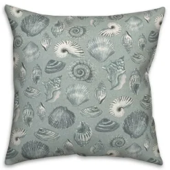 Blue Multicolor Shell Throw Pillow