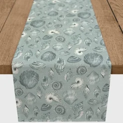 Blue Multi Shell Cotton Twill Runner