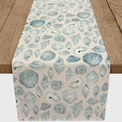 Blue Multi Shell Cotton Twill Runner