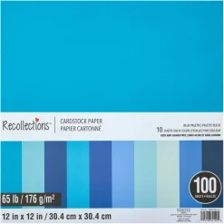 Blue Palette 12" x 12" Cardstock Paper by Recollections™, 100 Sheets