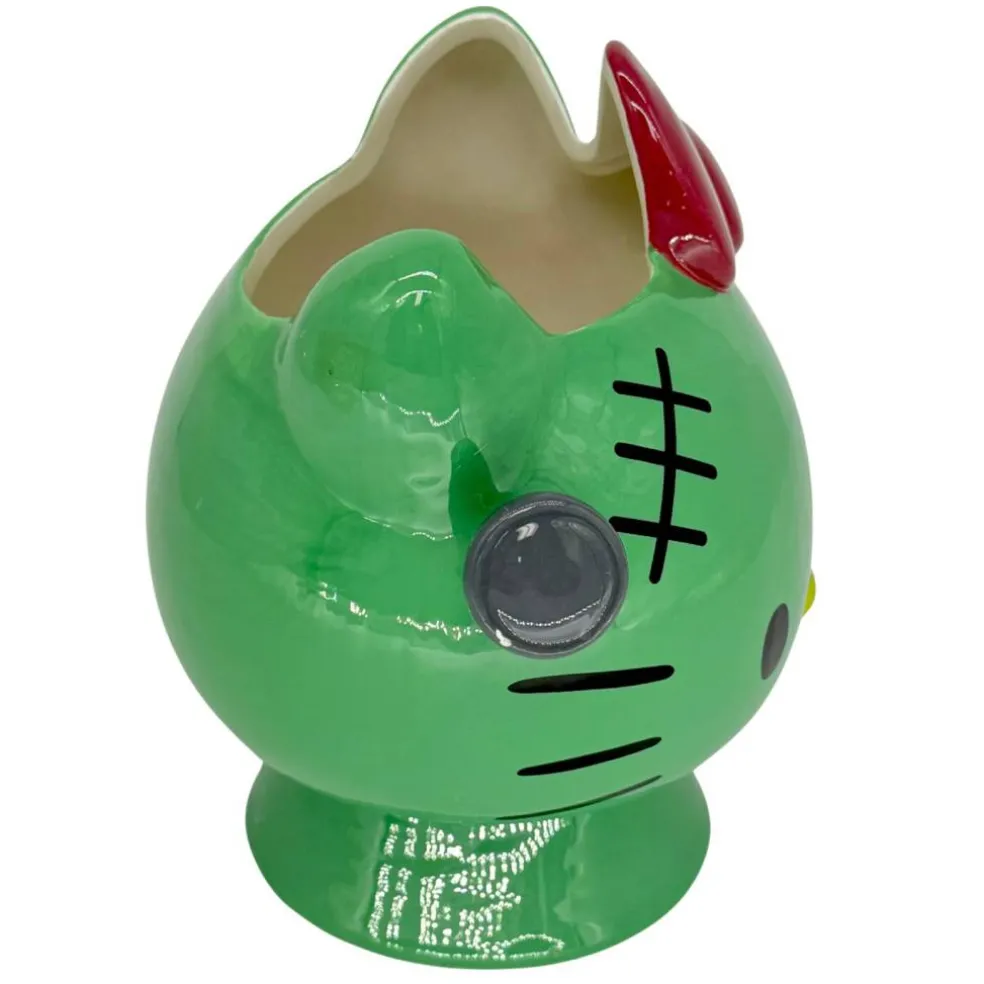 Blue Sky Clayworks Hello Kitty Green Frankenstien Monster Halloween Candy Bowl
