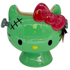Blue Sky Clayworks Hello Kitty Green Frankenstien Monster Halloween Candy Bowl