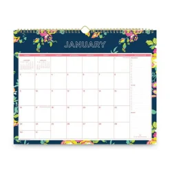 Blue Sky 15 in. x 12 in. 12-Month (Jan-Dec 2026) Day Designer Peyton Wall Calendar - White/Navy Sheets
