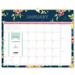 Blue Sky 15 in. x 12 in. 12-Month (Jan-Dec 2026) Day Designer Peyton Wall Calendar - White/Navy Sheets