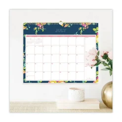 Blue Sky 15 in. x 12 in. 12-Month (Jul 2025-Jun 2026) Day Designer Peyton Academic Wall Calendar - White/Navy Sheets