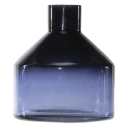 Blue Soda Lime Glass Bottle Vase