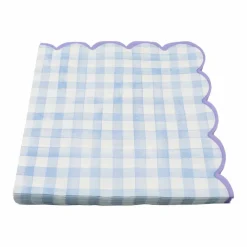 Blue & White Gingham Scallop Lunch Napkins, 20ct. by Celebrate Itâ„¢