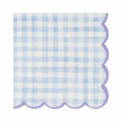Blue & White Gingham Scallop Lunch Napkins, 20ct. by Celebrate It™