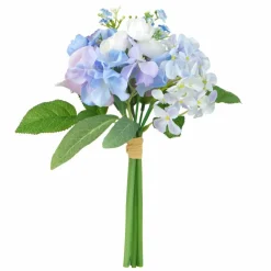 12" Blue & White Hydrangea, Rose & Mini Ranunculus Bouquet by Ashland®