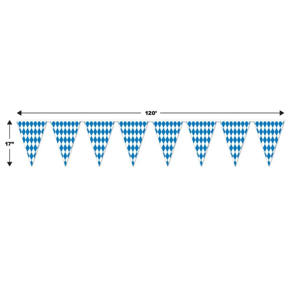 Blue & White Oktoberfest Pennant Banner
