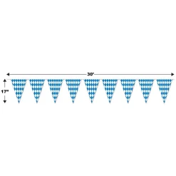 Blue & White Oktoberfest Pennant Banner