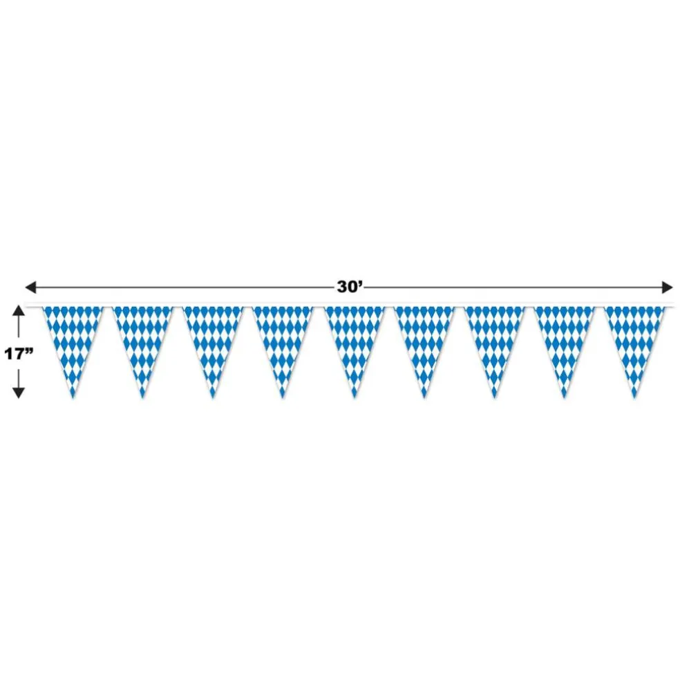 Blue & White Oktoberfest Pennant Banner
