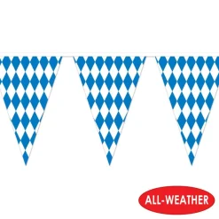 Blue & White Oktoberfest Pennant Banner