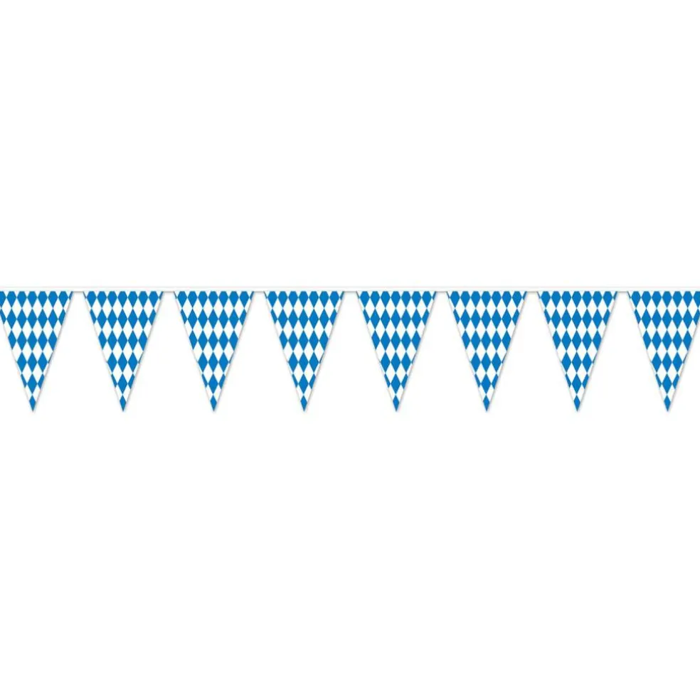 Blue & White Oktoberfest Pennant Banner