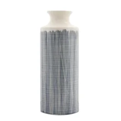 19.25" Blue & White Terra Cotta Vase