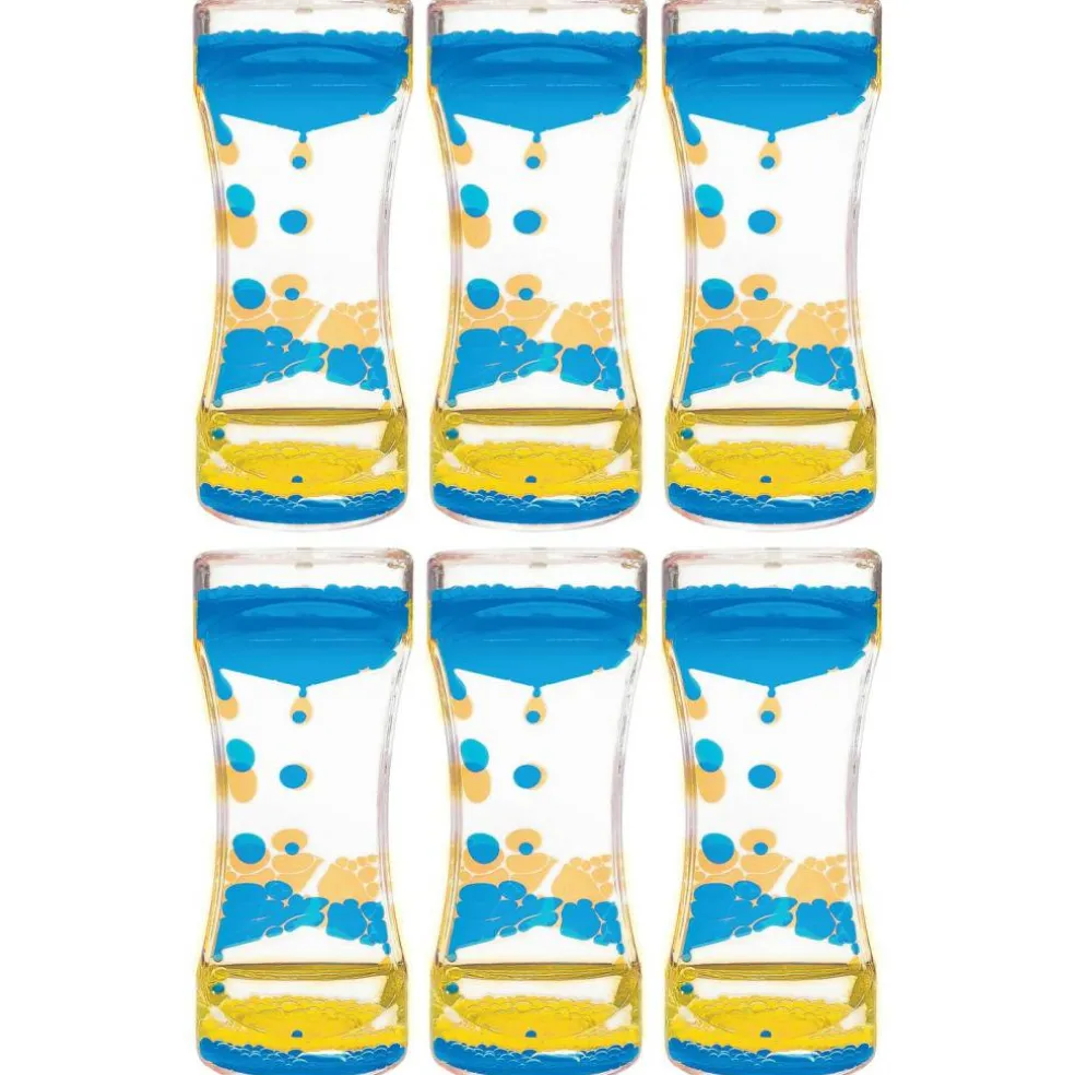 Blue & Yellow Liquid Motion Bubbler, Pack of 6