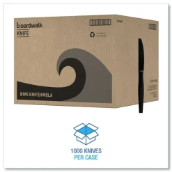 Boardwalk Heavyweight Polystyrene Knife Cutlery - Black (1000/Carton)