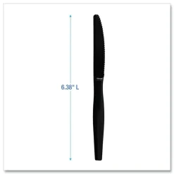 Boardwalk Heavyweight Polystyrene Knife Cutlery - Black (1000/Carton)