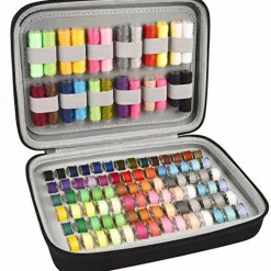 Bobbin Holder, Bobbins Case Thread Organizer, Bobbins Spool Storage Box Holds Up to 84pcs Bobbins and 24pcs Sewing Thread Spools Compatible with Brother for Janome for Babylock for Singer (Box Only)