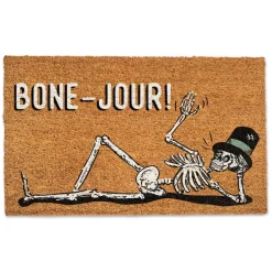 Bone-Jour Skelly Lounging Skeleton Doormat