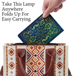 Book Lovers Gifts BookLamp - 5 Color Lights, 1200mah Battery, Foldable Paper Lamp as Book Decor & Accessories, Hot Foil Cover Design, Unique Gifts for Women or Friends & Christmas