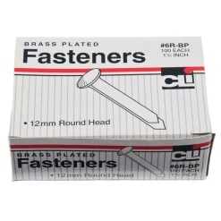 1.5" Brass Paper Fasteners, 5 Boxes of 100