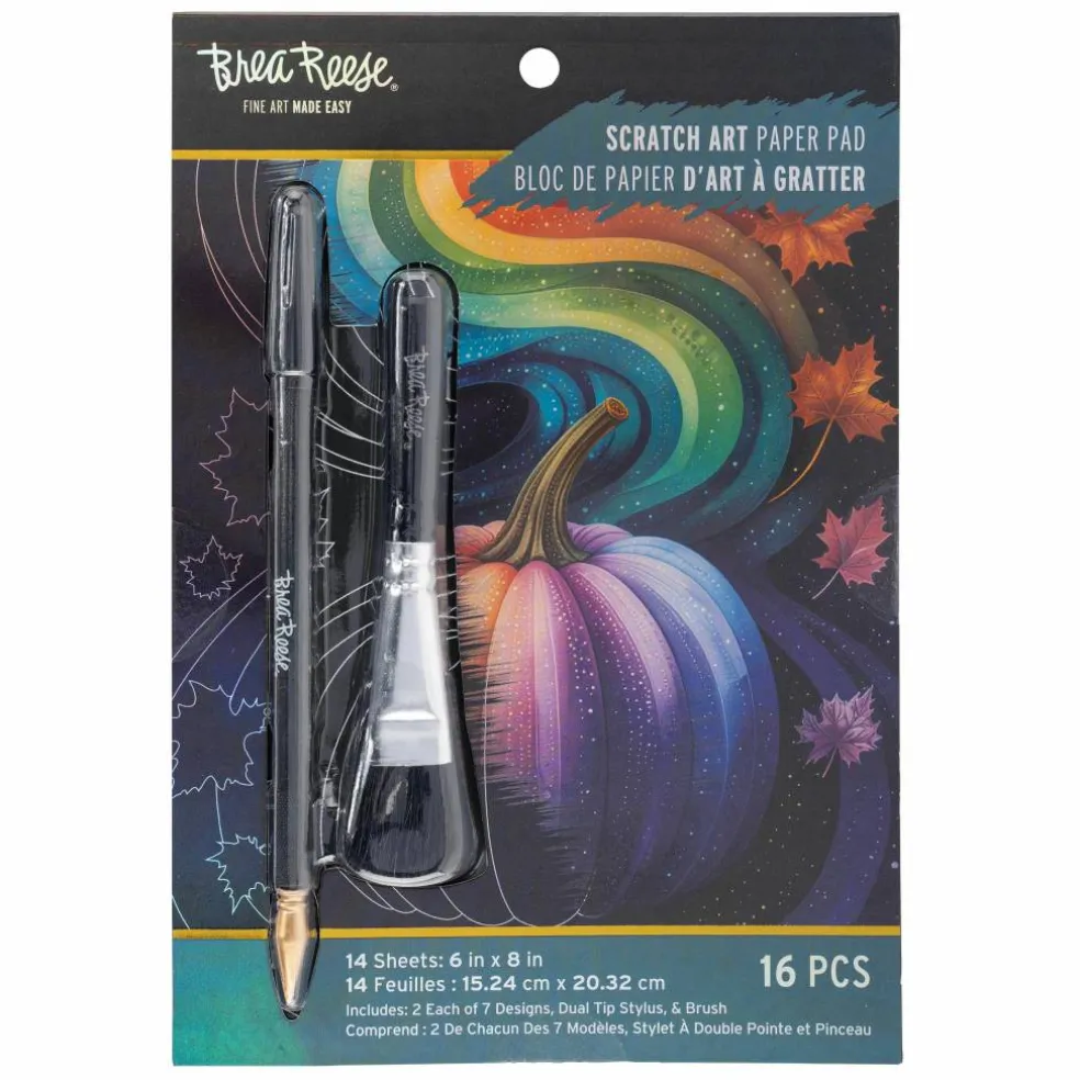 Brea Reese® 6" x 8" Autumn Colors Scratch Art Paper Pad