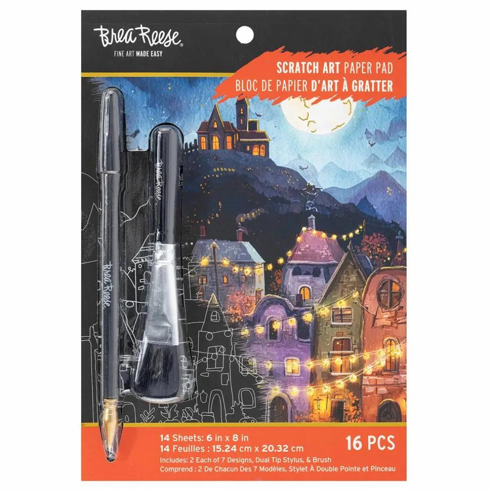 Brea Reese® 6" x 8" House on a Hill Scratch Art Paper Pad