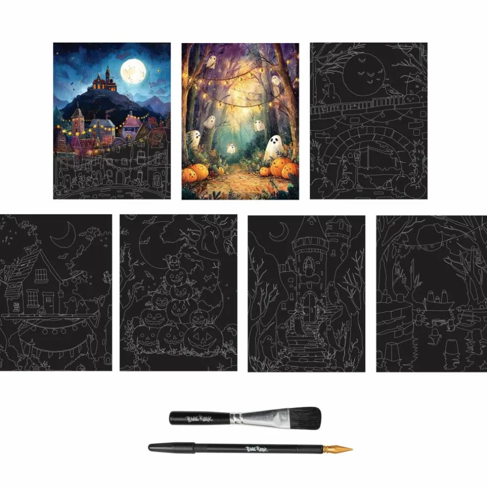 Brea Reese® 6" x 8" House on a Hill Scratch Art Paper Pad