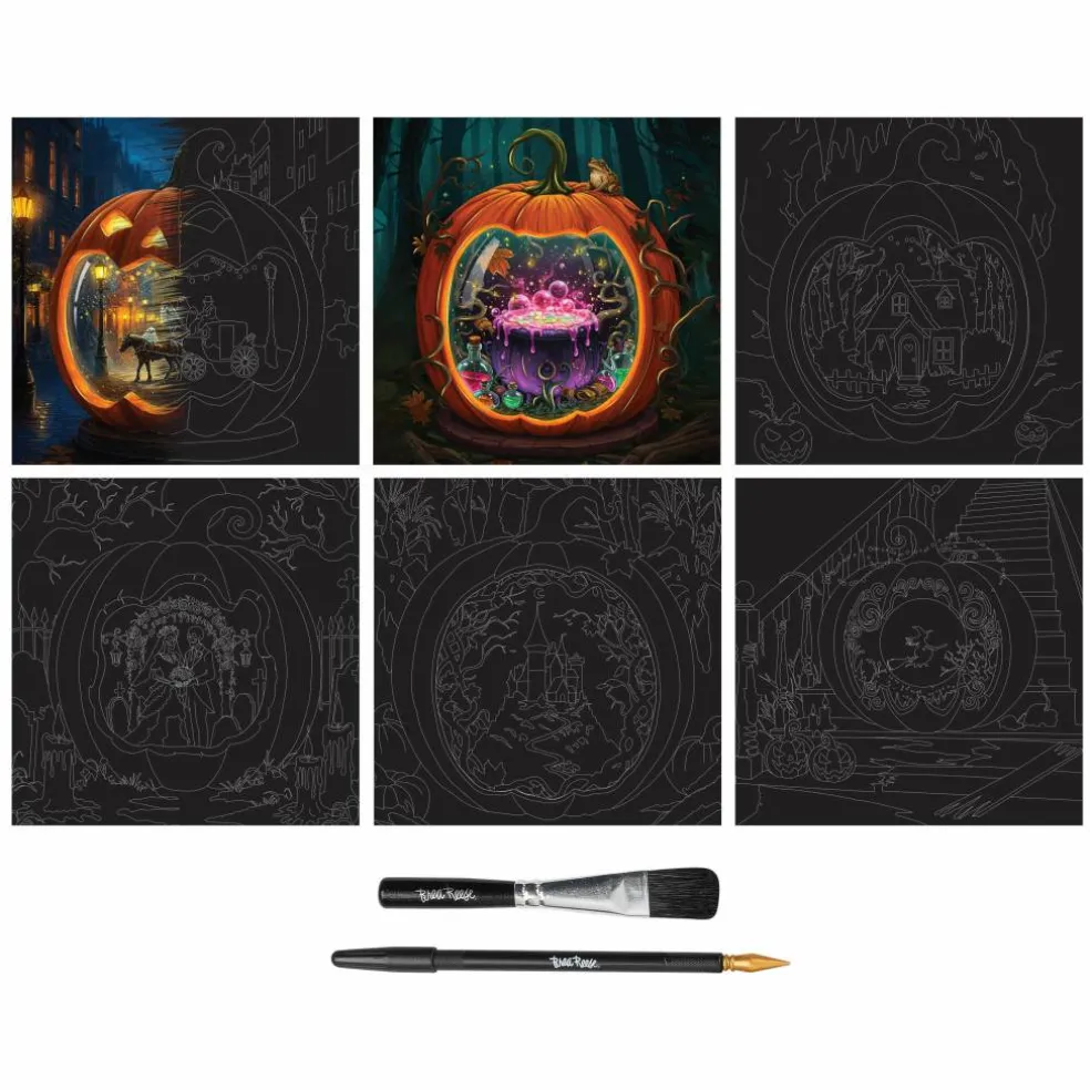 Brea Reese® 12" x 12" Jack-O'-Scene Scratch Art Paper Pad